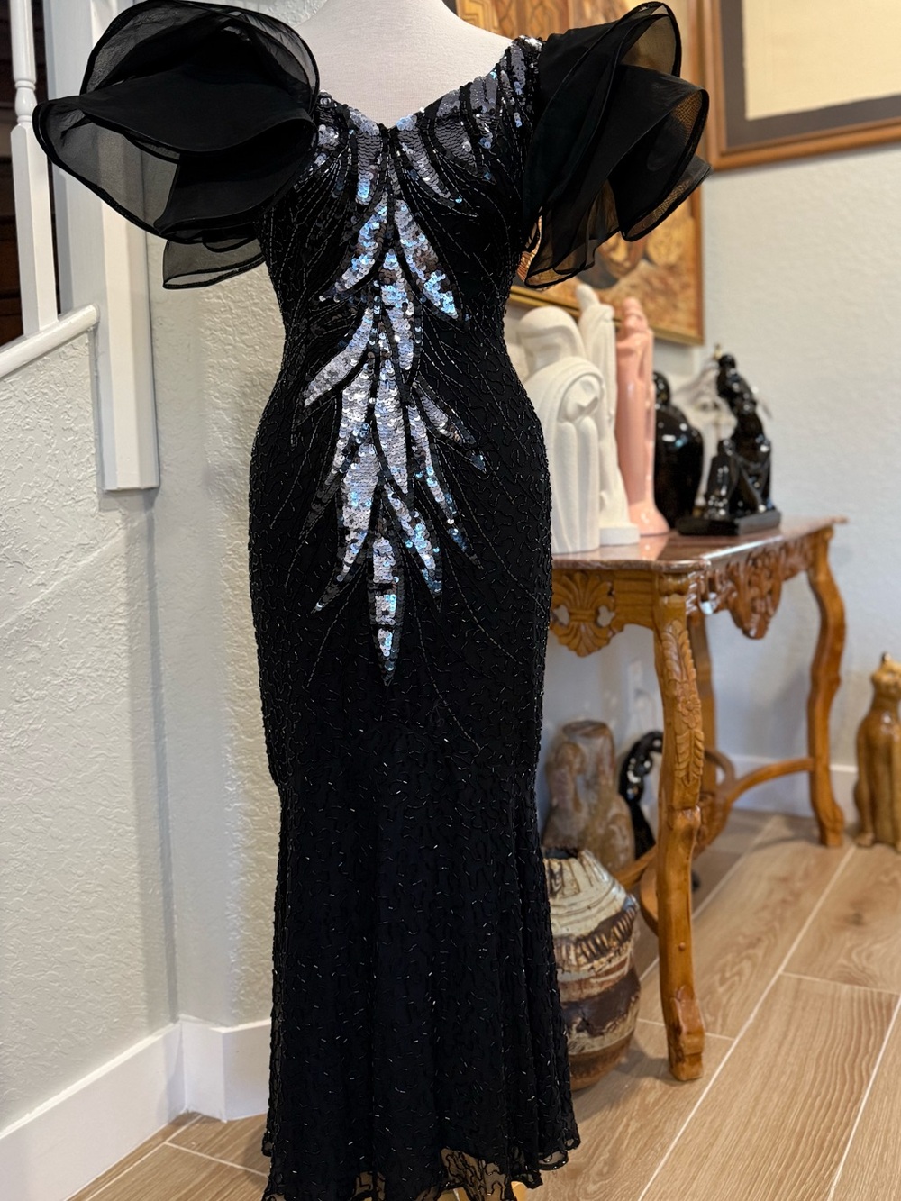 Vintage Black Tie Made by He-Ro Industries Inc. Dress